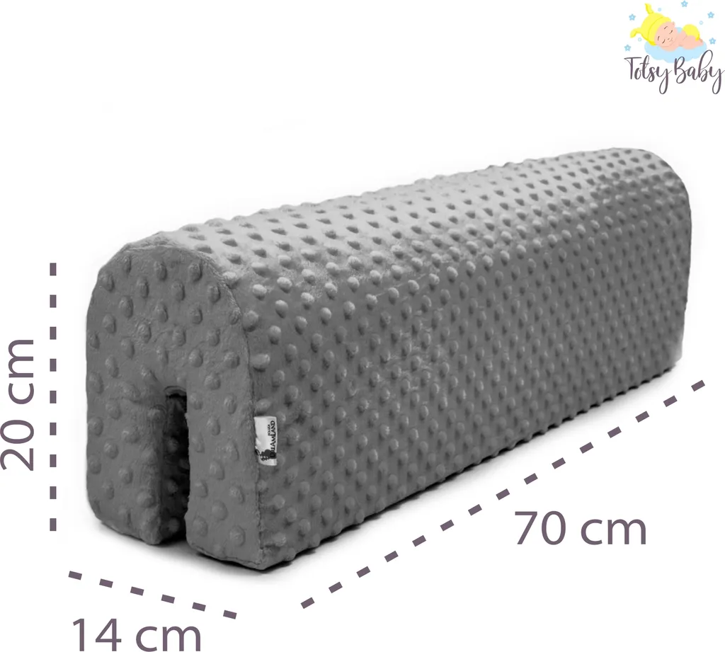 Bettkantenschutz Für Kinderbetten 70 Cm - Schutz Für Bettrahmen Kantenschutz Kinder Babybett Grau Minky – Bild 3