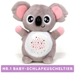 Easybaby Einschlafhilfe Baby, Schlafkuscheltier Mit Beruhigender Gebärmutter Geräuschen, Heulsensor, Lichtprojektionen, Schlaftraining Baby - Koala