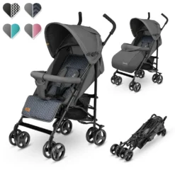 Lionelo Elia Buggy Klein Zusammenklappbar Kinderwagen Buggy Bis 15 Kg Rücken Und Fußstützenverstellung Hinterradbremse Moskitonetz Beinwärmer Einkaufskorb
