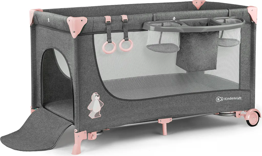 JOY-Reisebett 2in1 Von Kinderkraft Mit Zubehör Rosa – Bild 6