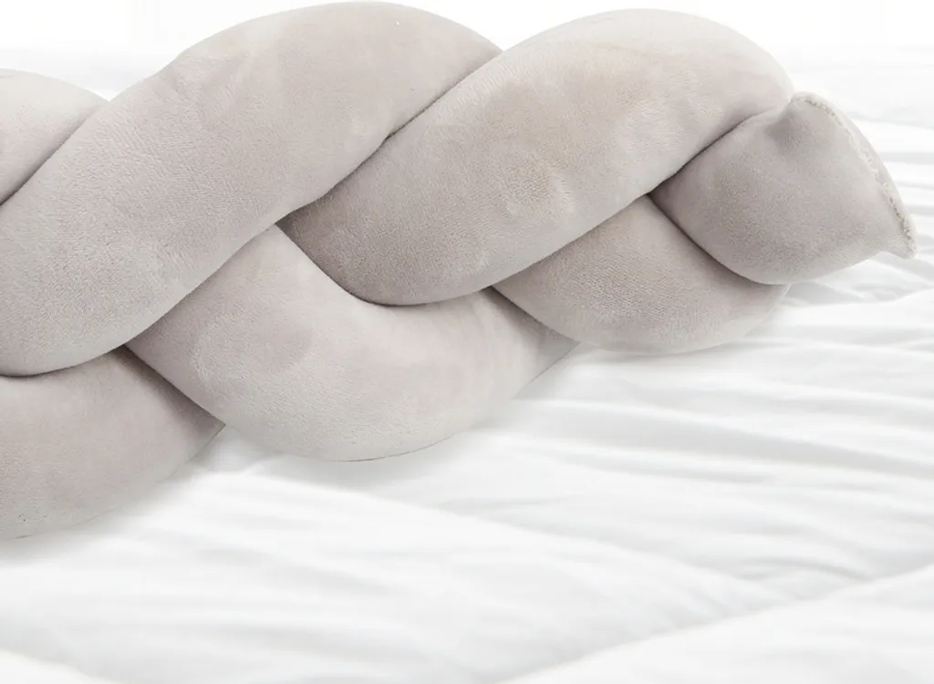 EINFEBEN 3M Baby Nestchen Bettschlange Babyschlafhilfe Kinder Baby Stereotypes Kissen Grau â Bild 4