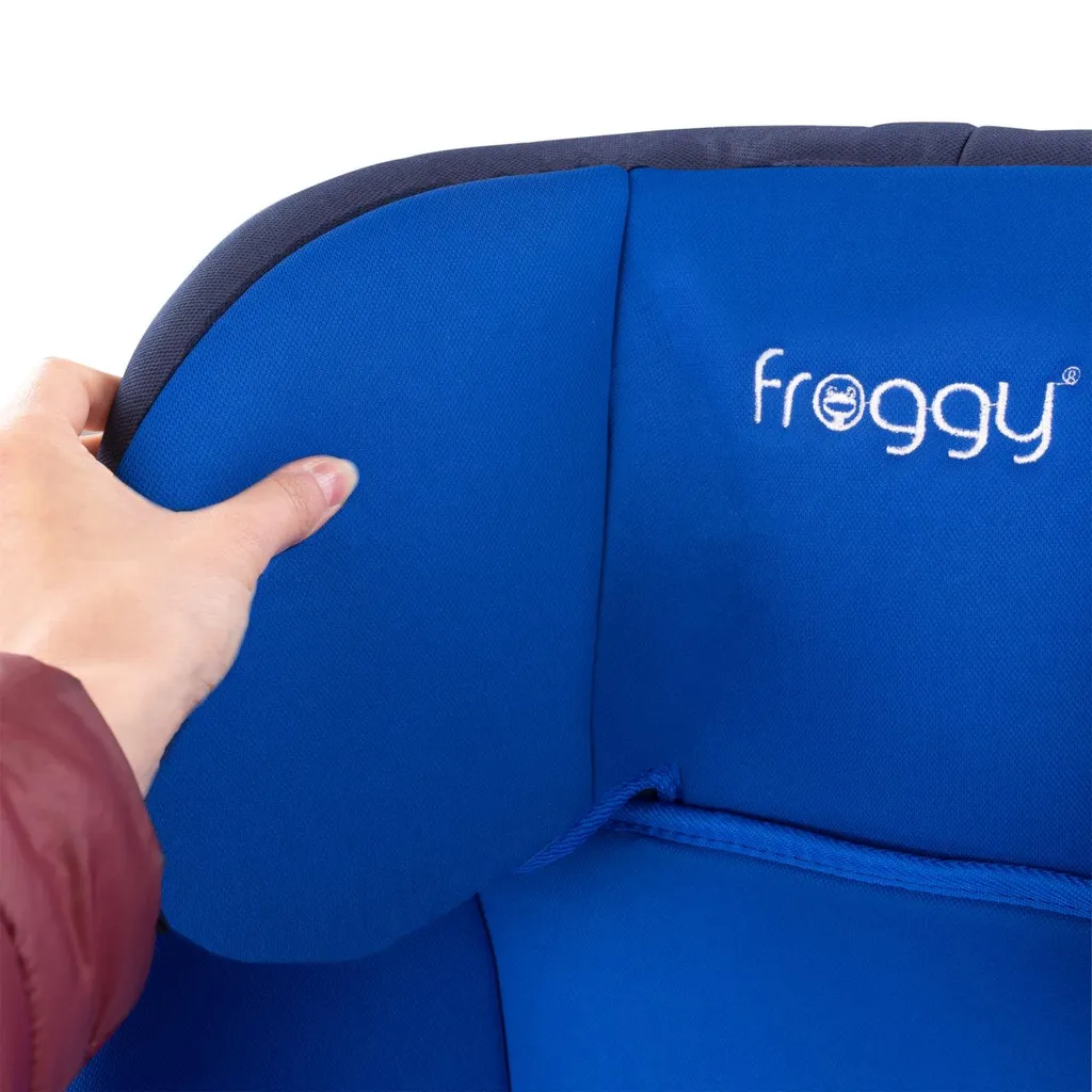 Froggy® Autokindersitz Mit ISOFIX Gruppe II/III + Sicherheitsnorm ECE R44/04 + 5-Punkte-Sicherheitsgurt Verstellbare Kopfstütze+Rückenlehne Blau – Bild 5