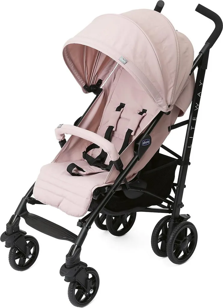 CHICCO Baby Buggy Sportwagen Lite Way4 Blossom, Mit Faltbarem Frontbügel 22Kg Traglast, Mit Neuem Großen Verdeck Und Textilen Design, Inkl. Regenschutz, Einhängekorb Buggys Buggys Bayw1120 – Bild 4