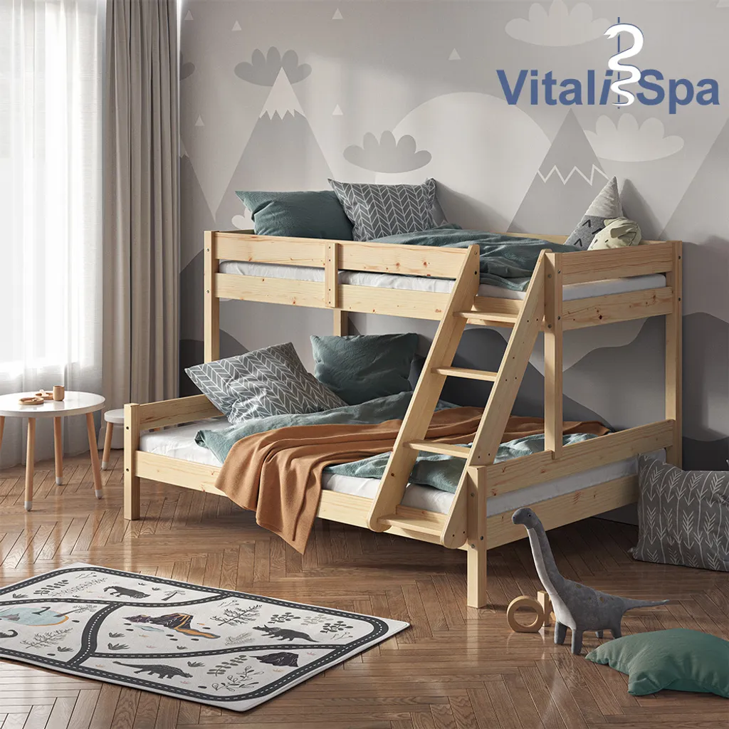 VitaliSpa Hochbett Everest Natur 140x200 Cm Massivholz â Bild 4