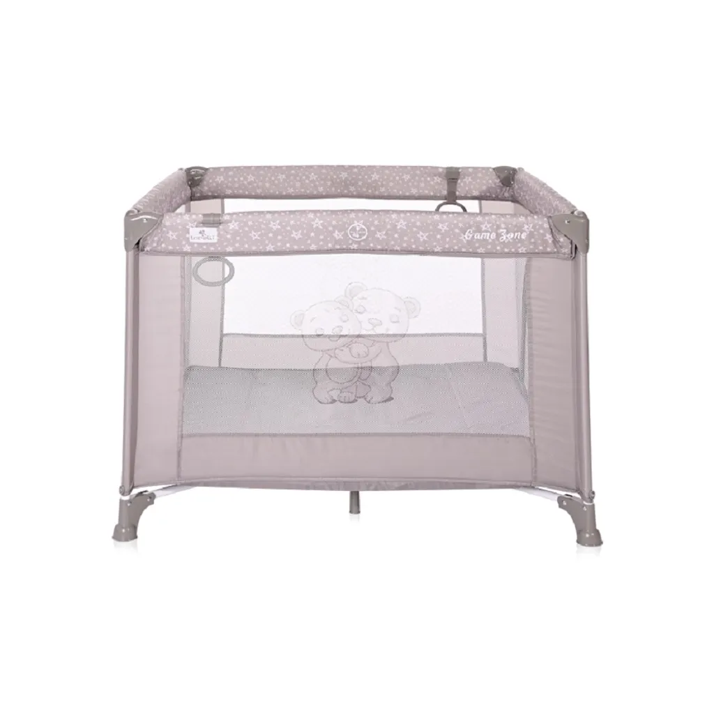 Lorelli Reiselaufstall Game Zone Matratze Seitliche Öffnung Faltbar Tragetasche Hellbraun – Bild 4