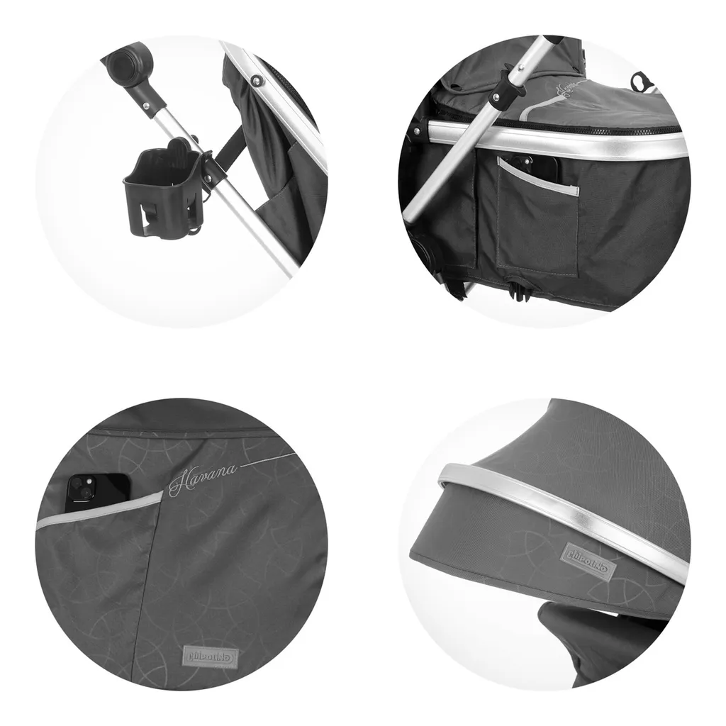 Chipolino Kombikinderwagen Havana 2 In 1 Faltbar Tragetasche Sportsitz Bis 22 Kg Schwarz Beige – Bild 7