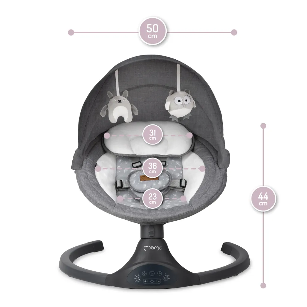 Babywippe Baby Schaukelstuhl Mit 5 Schwingungsamplituden Musik Timing Und Bluetoothfunktion Momi LAMI – Bild 9