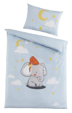 Renforce Baby-Bettwäsche Aus 100% Baumwolle - Elefant 100 X 135 Cm
