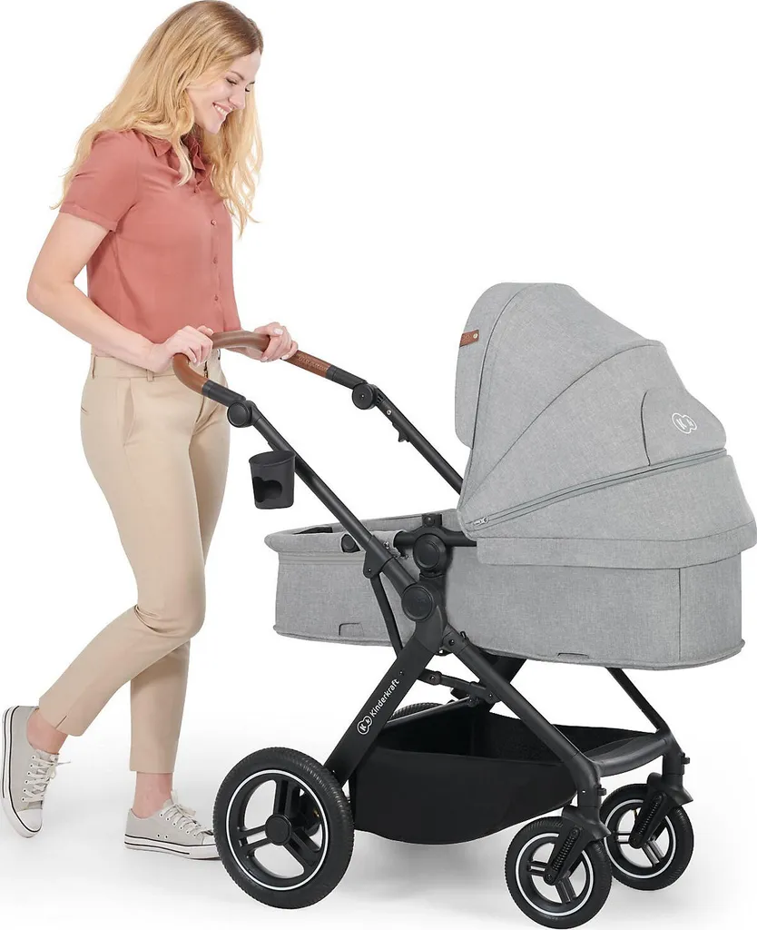 Kinderkraft Baby Kinderwagen B-TOUR 3in1, Hellgrau Kombikinderwagen Kinderwagen – Bild 2