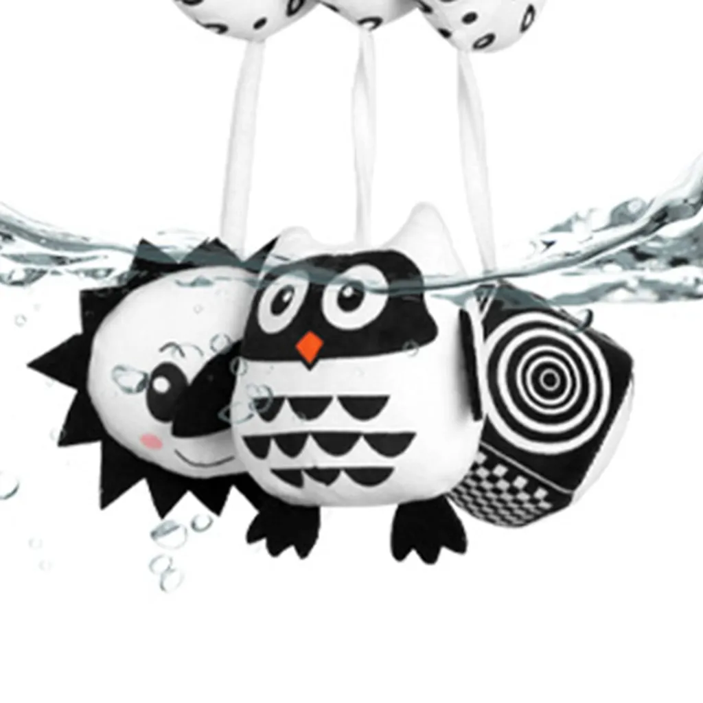 Eule Spiral Hängend Krippe Bett Herum Mit Glocke Spielzeug Baby Schwarz Weiß Eye Sensing Quietscher Puppe Babyspielzeug – Bild 2