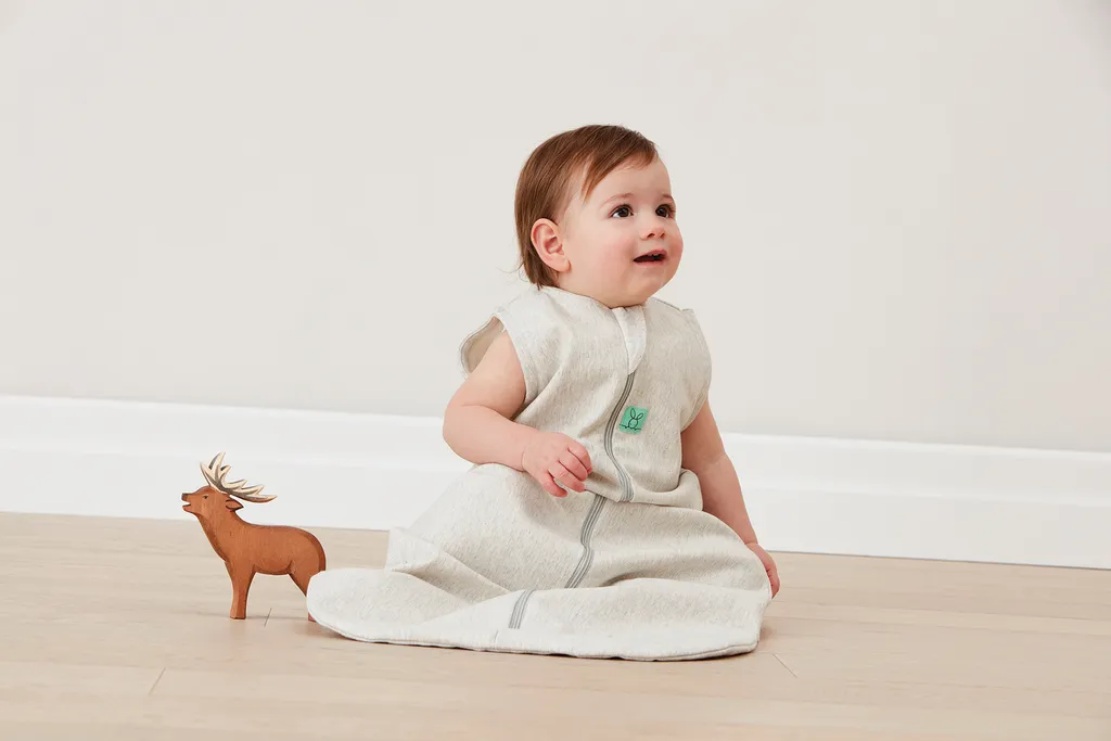 ErgoPouch Pucksack Baby 4 Jahreszeiten Für 3-6 Monate - Grey Marle - TOG 1.0 - Babyschlafsack, Schlafsack – Bild 2