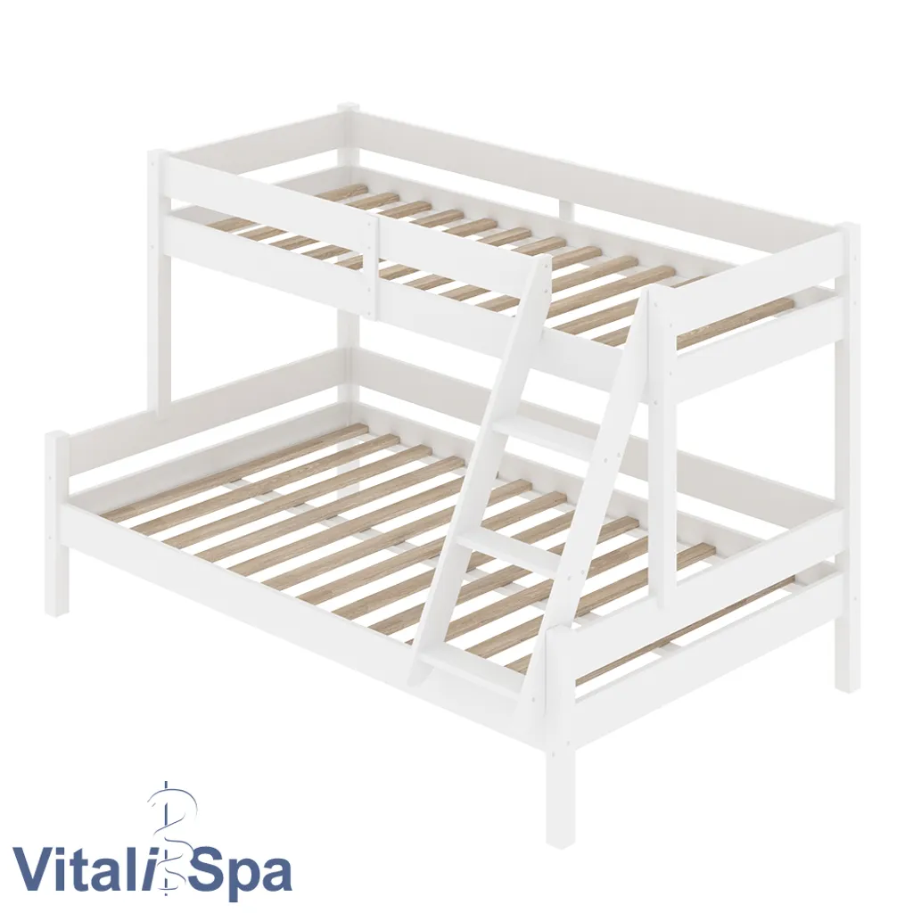 VitaliSpa Etagenbett Everest Weiß 207 X 131 X 138,9 Cm Massivholz – Bild 2