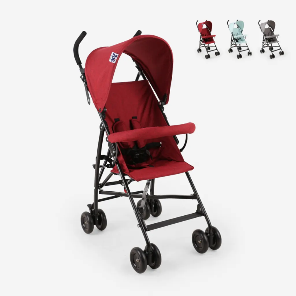 Zoe Leichter Faltbarer Kinderwagen 4 Räder 15 Kg Kompakt DaibyFarbe: Rot, Höhe (cm): 97,5, Breite (cm): 42, Tiefe (cm): 104, Zusammensetzung: STEEL, FABRIC, EVA, Modelle: DAIBY, Länge (cm): 104 – Bild 2