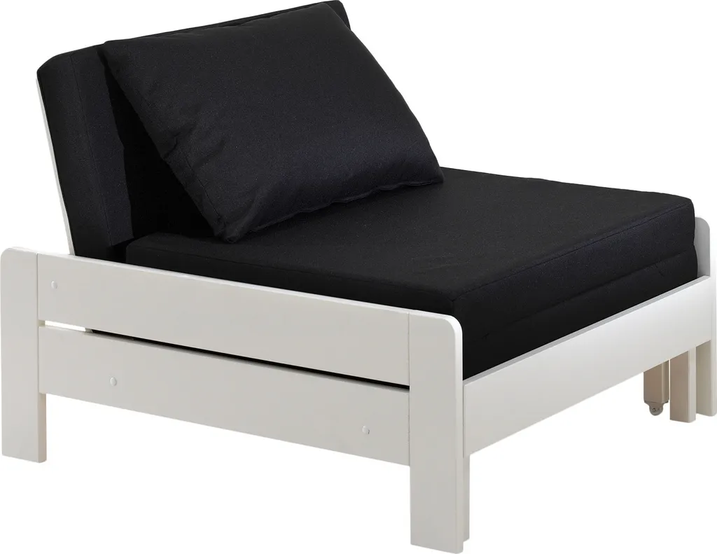 Vipack Hochbett Pino Mit Schreibplatte Und Sesselbett - Kiefer Massiv Weiß Lackiert, Maße: 208 Cm X 175 Cm X 206 Cm; PIOLZB14 – Bild 13