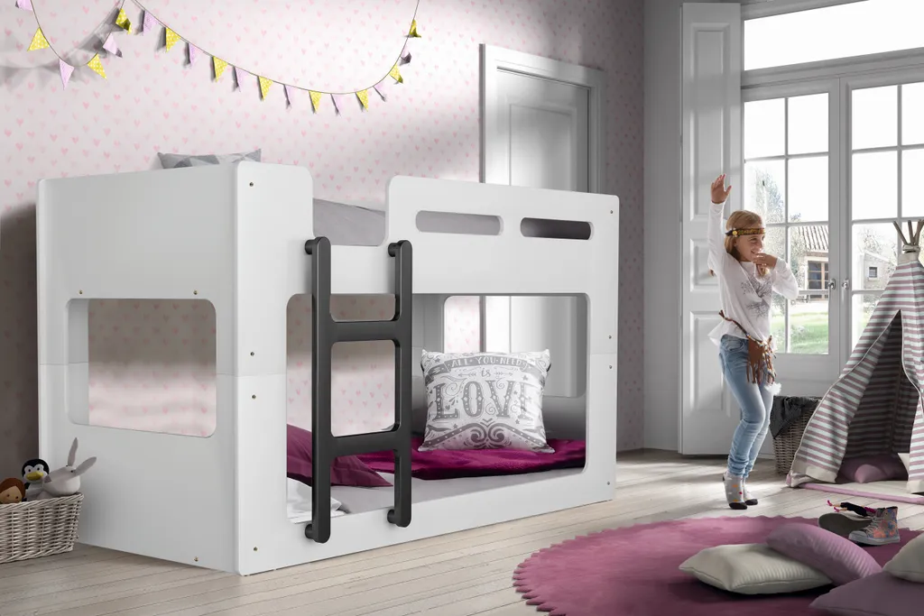 Vipack - Luca Halbhohes Bett 90 X 200 Cm Liegefläche, Weiß – Bild 2